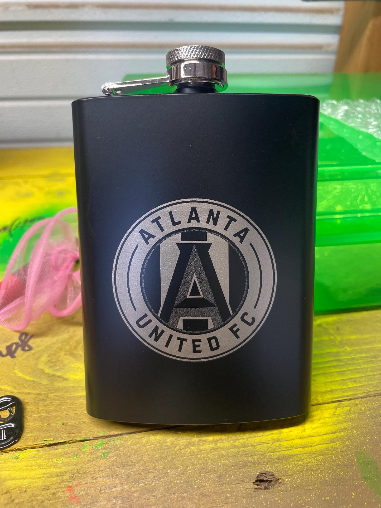 Laser Engraved Atlanta United Flask!